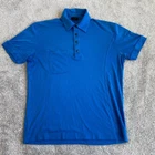 Galvin Green Polo Mens Large L Blue Short Sleeve Shirt Golf Outdoor Snap Button