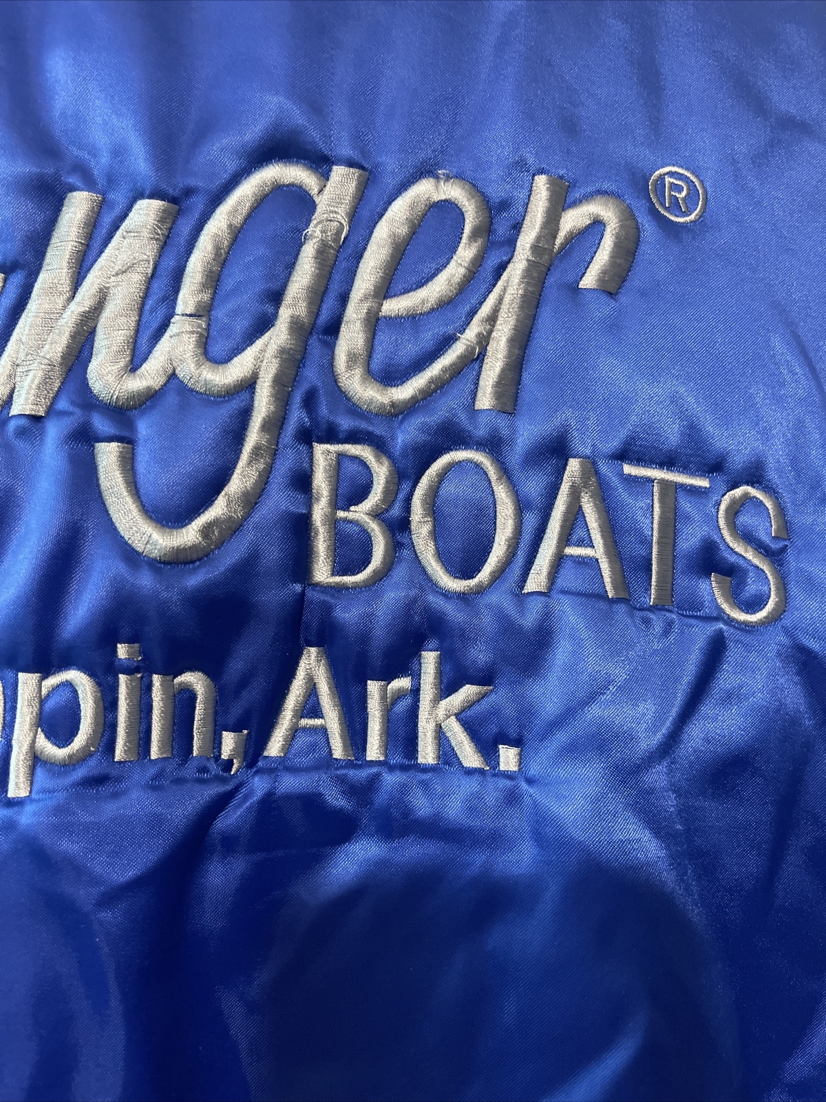 Vintage Ranger Boats Flippin Arkansas Satin Button Up Lined Men's Size