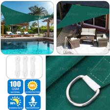 UK HEAVY DUTY SUN SHADE SAIL GARDEN PATIO AWNING CANOPY 98% UV BLOCK WATERPROOF