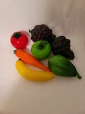 Murano Style Art Glass Fruit Lot of 7 Clean no Chips Or Cracks