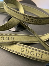 One Yard of Gucci GG Green Signature Ribbon Grosgrain Made in Italy Authentic