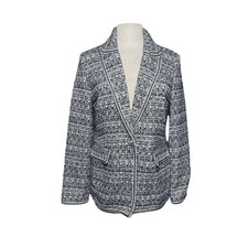NWOT HOUSE OF HARLOW Women s Midnight Boucle Tweed Blazer