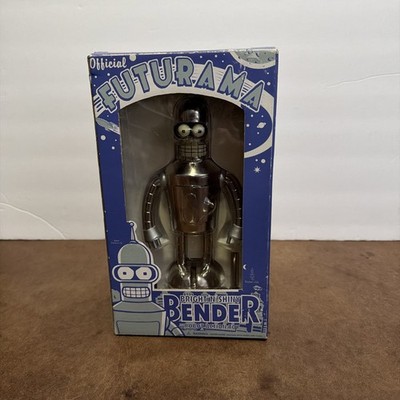 Futurama Bright 'N' Shiny BENDER Wind-Up Tin Toy Rocket USA 2003