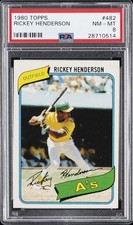 1980 TOPPS #482 RICKEY HENDERSON PSA 8