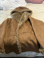 Terry Lewis Classic Luxuries Faux Shearling Coat P3X Plus Size Hooded Y2K Brown