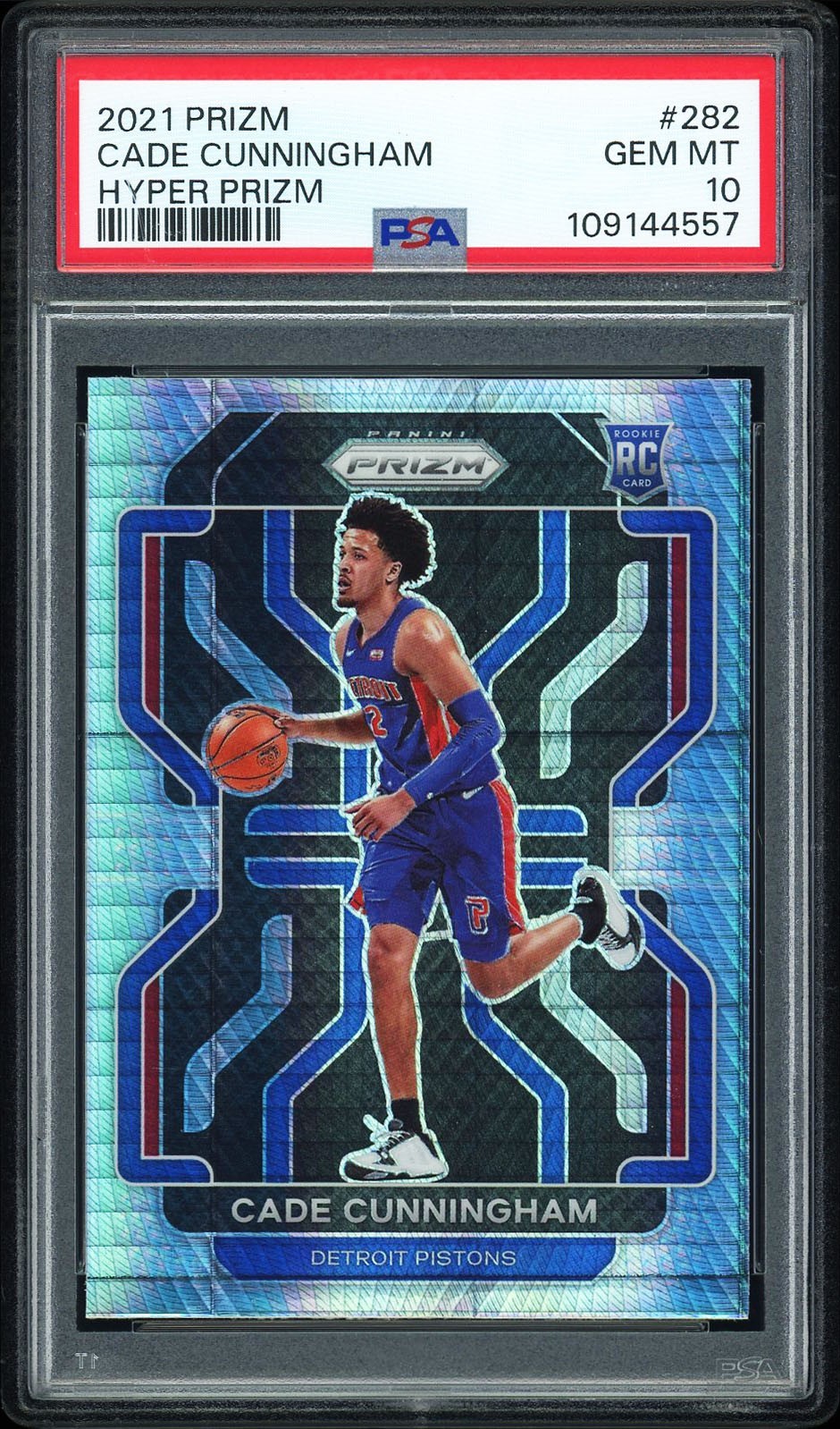 Cade Cunningham 2021-22 Panini Prizm #282 Silver Hyper Prizm PSA 10 Pistons