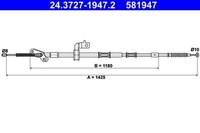 Seilzug Feststellbremse Hinten Links Ate 243727 19472 FÜR Toyota