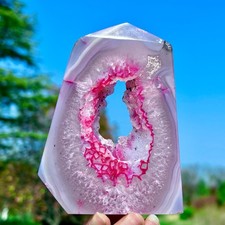 245G Natural Red Sardonyx Agate Quartz Tower Crystal Healing Energy Decor