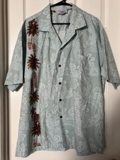 Men’s Pacific Legend Hawaiian Shirt Button Front Tiki Paisley Size 2XL USA made