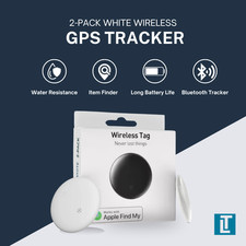 Air Tag 2 Pack Smart Bluetooth Tracker Item Finder Works with iPhone Find My Wht