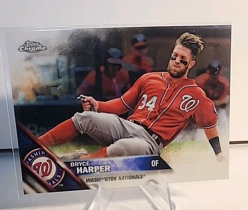 2016 Topps Chrome - Bryce Harper #200 Refractor Sliding Washington Nationals 