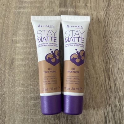 Lot of 2 x Rimmel London Stay Matte Liquid Mousse Foundation 303 True Nude 1 oz