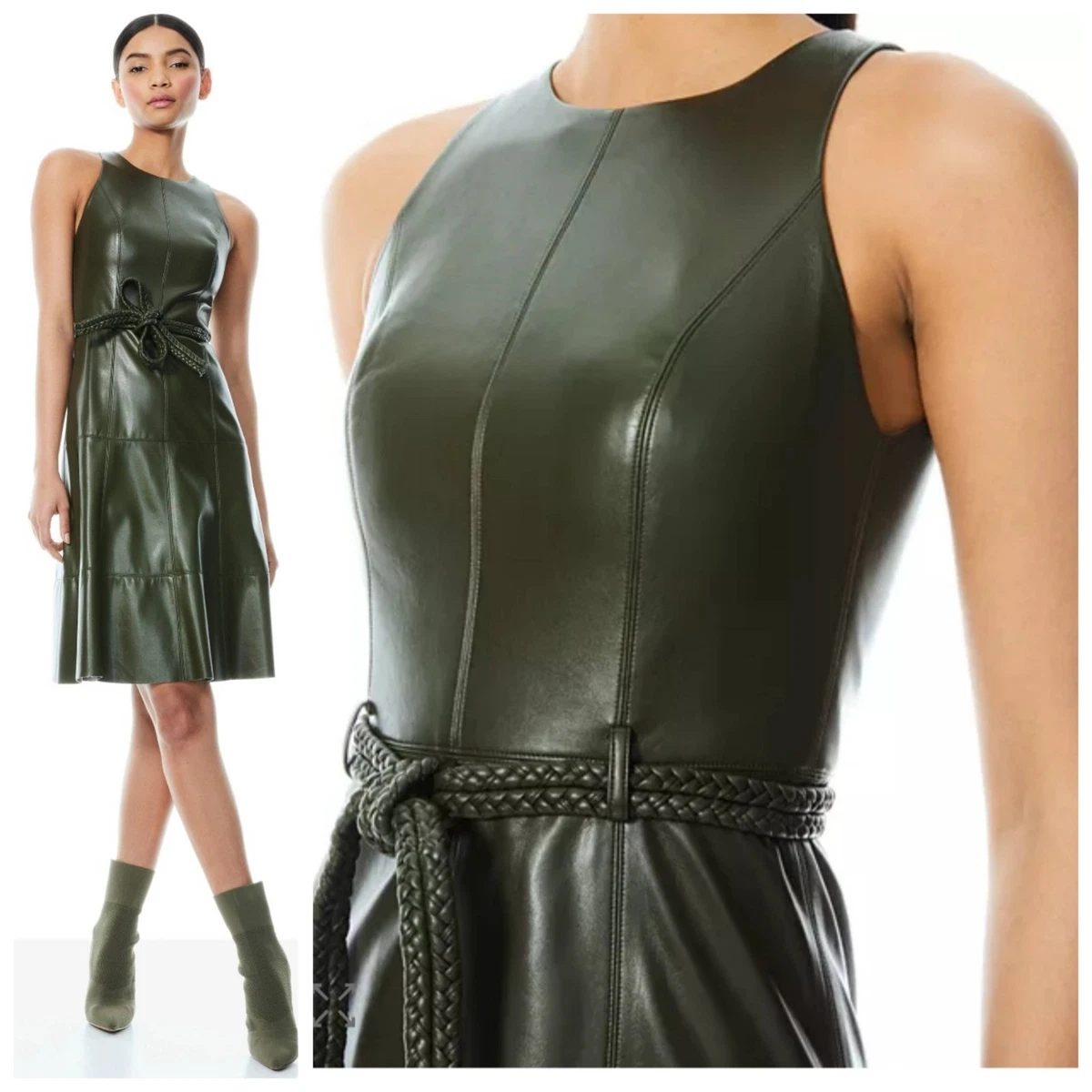 Faux Leather Green Dresses for Women for sale | eBay