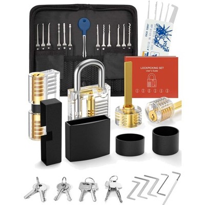 Lockpicking Set 38-teilig, Lockpick Set in Kreditkartengröße mit 4 Transparen...