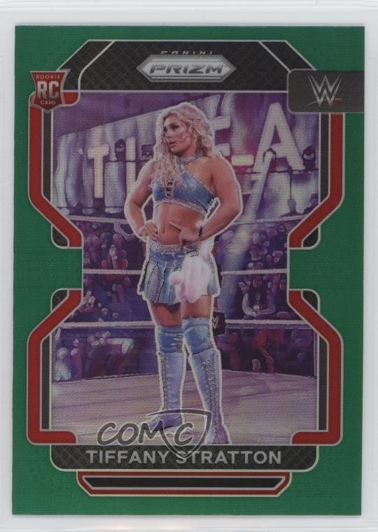 2022 Panini Prizm WWE Green Prizm Tiffany Stratton #104 Rookie RC 01gp