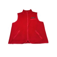 Vintage Lauren Ralph Lauren Red Fleece Vest Women's M USA Made Y2K Full Zip