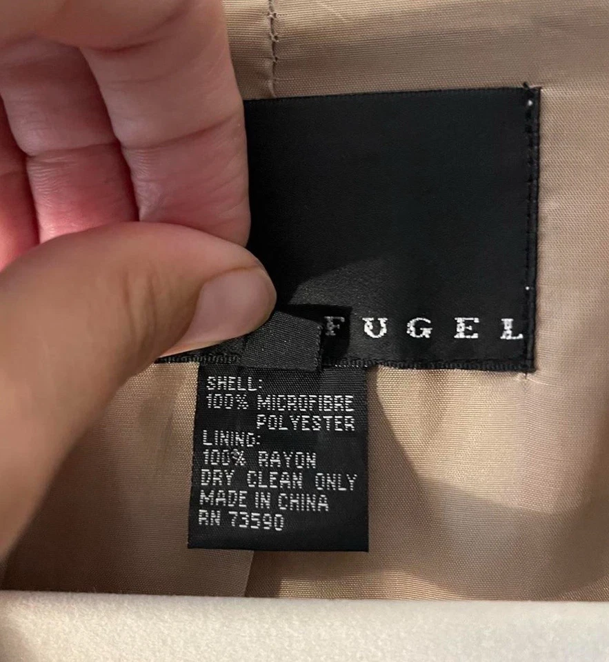 Blazer Traje Chaqueta De Colección Yansi Fugel Estructurado Para Mujer Talla 4 Beige Tostado Y2K Foto 3 de 3