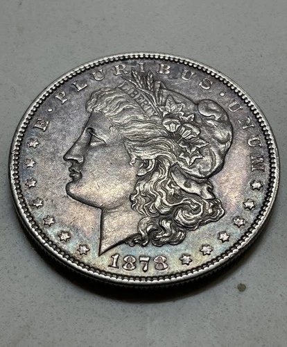 1878 7/8 Strong Tail Feathers Morgan Silver Dollar Au condition w/  Light Color