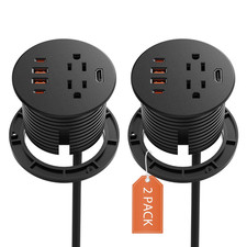 Qba 2 Pack Recessed Power Grommet Hdmi Port 35W Usb C Charging 3-Inch Desk