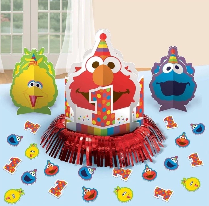 Vintage 2016 Sesame Street ELMO 1st Birthday Table Decorating Kit Cookie Monster - Image 2 of 4