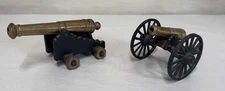 2x Desktop small Brass and Cast Iron Mini Cannon 1/2 & 1/4 Model (MFCO) 3" & 5"