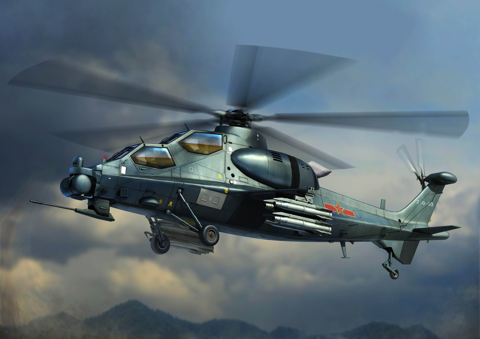 Hobbyboss 87253 - 1:72 Chinese Z-10 Attack Helicopter - New