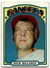 1972 Topps Dick Billings Texas Rangers #148