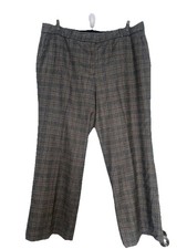 Talbots Pants Size 16 Fabric Wool Plaid Lined Work Church Straight High Waist