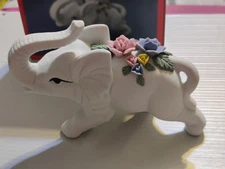 Vintage NEW IN BOX Artmark Porcelain Hand Crafted Hand Painted Elephant