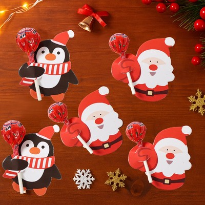 Weihnachtslutscher-Papierkarten Set Kinder Süßigkeiten Dekoration Geschenk