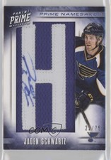 2012-13 Panini Prime Prime Namesakes 22/75 Jaden Schwartz #11 Auto bt1