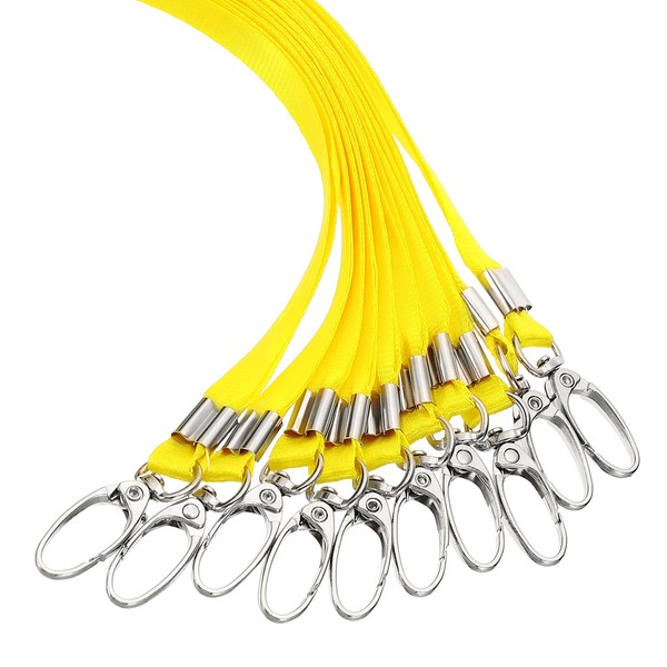 20 Lanyards, 17In Nylon, Mit Clip-Drehhaken, FüR Ausweise, Keychains Gelb-image