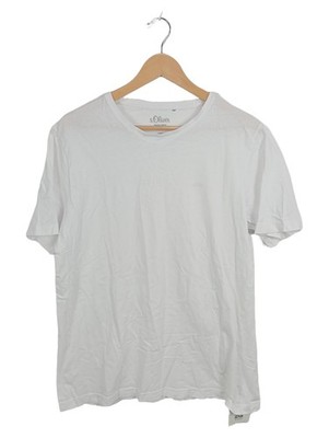 s.Oliver Herren T-Shirt Basic Rundhals Weiß Baumwolle Gr. L