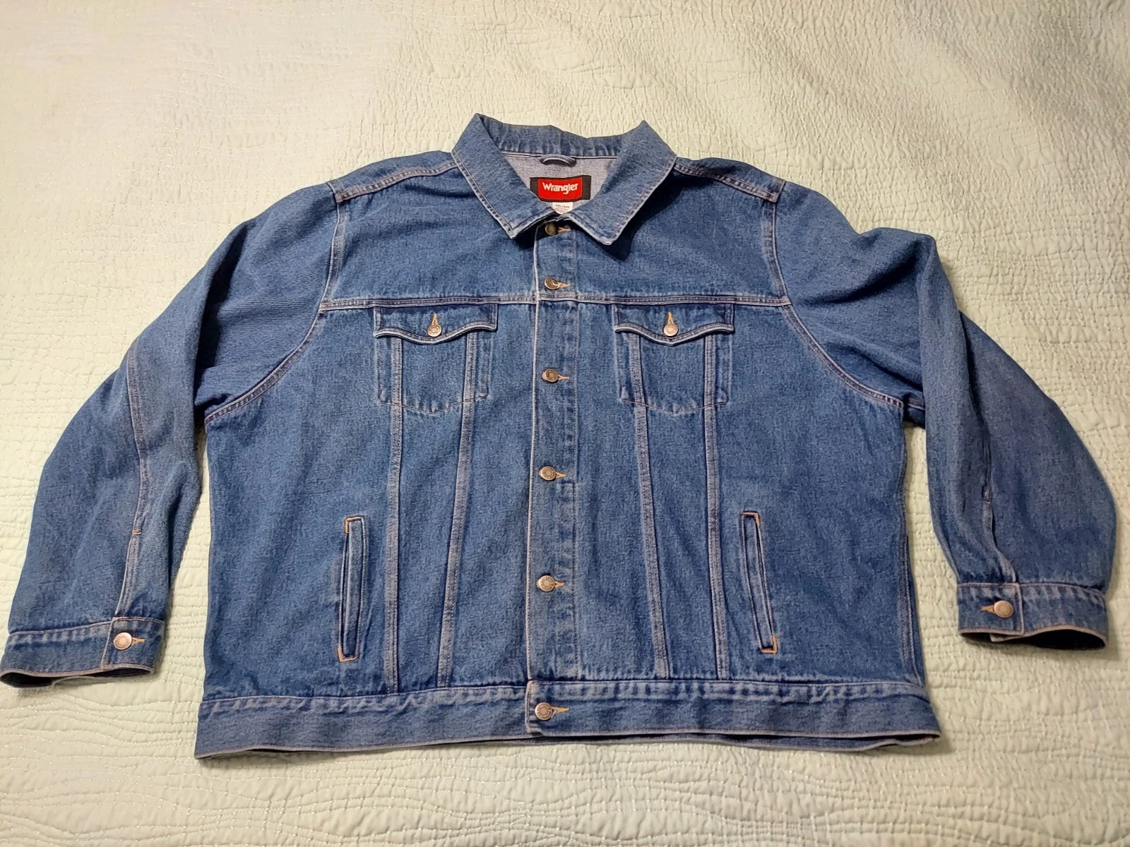 Wrangler Hero Denim Jean Trucker Jacket Men's 4XL Blue 90s Y2K Workwear