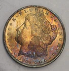 1904 O  Morgan Silver Dollar UNC BU Toning Rainbow Choice Bu