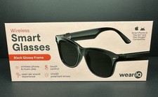 weariQ - Wireless Smart Glasses - Black Glossy Frame (Model SS-SHINYBC1)