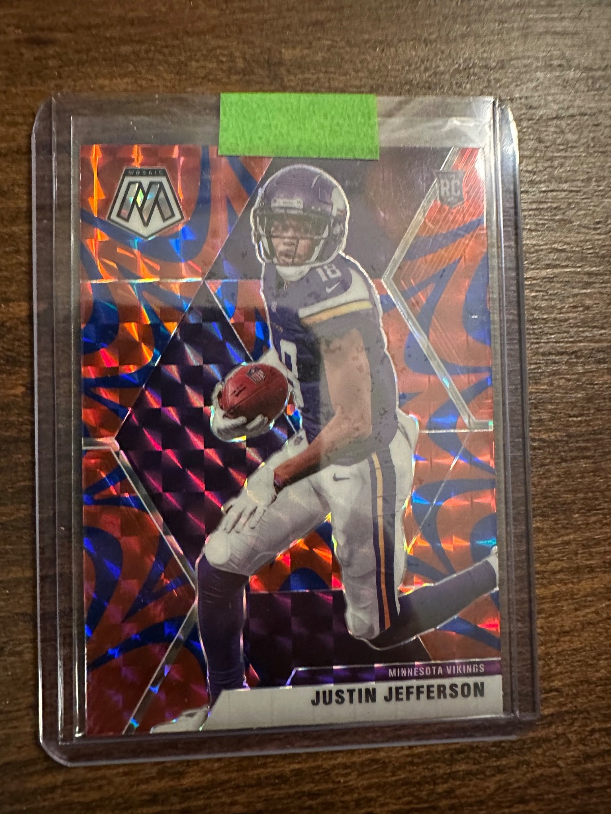 JUSTIN JEFFERSON 2020 Panini Mosaic #209 Reactive Blue Prizm Rookie RC