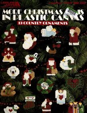 LEISURE ARTS MORE CHRISTMAS MINIS IN PLASTIC CANVAS 19 COUNTRY ORNAMENTS