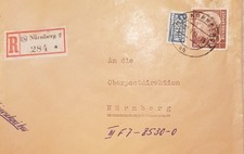 NORYMBERGA: koperta pocztowa, pocztowana, stemplowane z 7.9.1954
