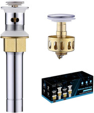 Pop up Drain Stopper with Overflow for Bathroom Sink, Brushed Nickel Stainless S