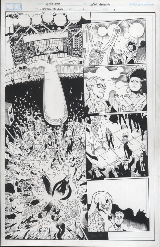 X-MEN HELLFIRE VIGIL 1 pg 4 SEXY PSYLOCKE BLACK DRESS plus MAGIK & TON OF X-MEN
