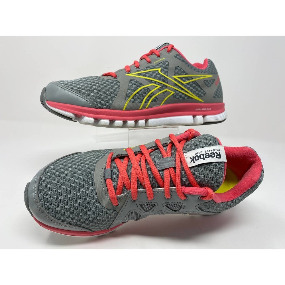 Womens Sz 7 Reebok Sublite Duo Run Sneakers Gray + thumbnail 2