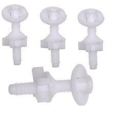 4PCS Toilet Seat Hardware Kit - Plastic Bolts, Nuts, Washers Hinge Screws fo...