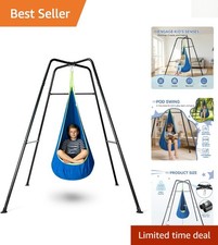Heavy Duty Sensory Swing Set with Stand for Kids - Indoor/Outdoor Use