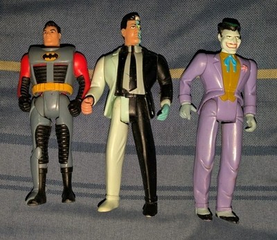 Kenner 1993 DC Comics Batman Animated Series Lot Two Face Joker Bruce Wayne 