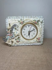 Vintage Young Town Quartz Carousel Vanity Girls Room Clock WORKING