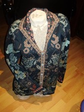 Kooi Cardigan Strickjacke blau bunt Kragen M L passend