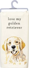Primitives by Kathy Love My Golden Retriever Dish Towel, 26"