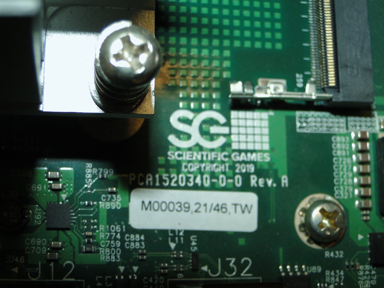 Scientific Games  PCA1520340-X-7 Main System Board Casino UNTESTED/ READ