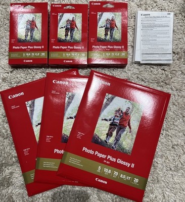 Canon Photo Paper Plus Glossy II PP-301 - 8.5'' x 11'', 20 Sheets, 4 Pack& 4 *6  